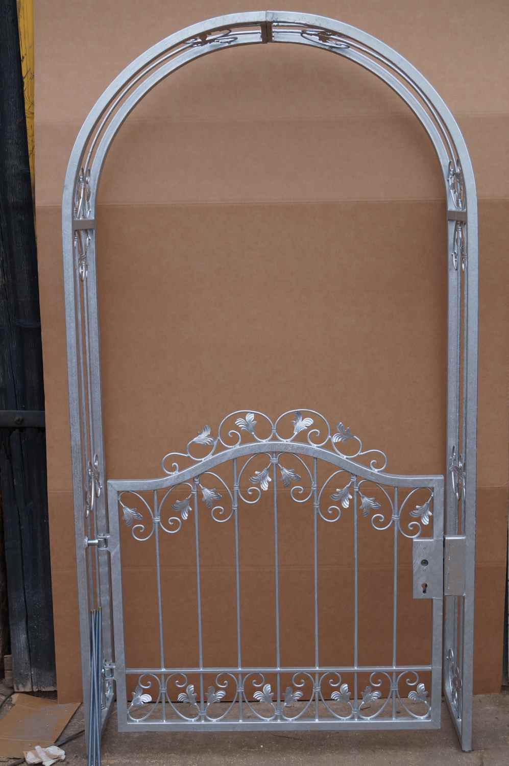 Tor Gartentür Pforte Rosenbogen Tür Monaco-RBGT-RBS 100/100/40 Schloss Verzinkt