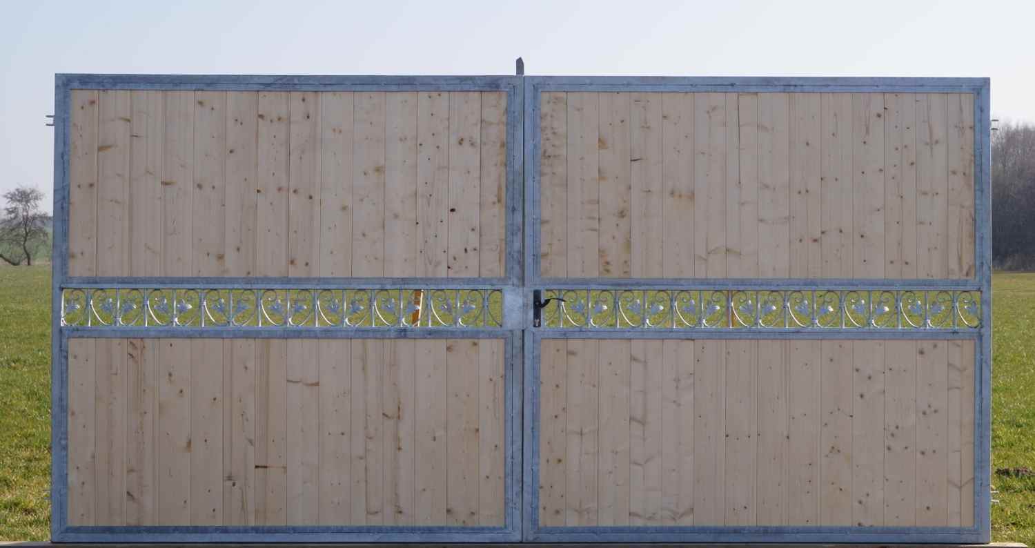 Gartentor Hoftor Tor Monaco-FT300/200S-BB Blickdicht Winkelrahmen Feuer Verzinkt Gartentor Hoftor Tor Monaco-FT300/200S-BB Blickdicht Winkelrahmen Feuer Verzinkt