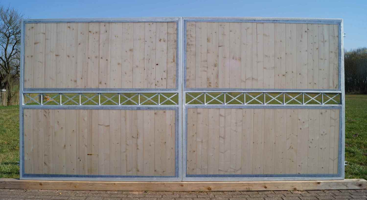 Gartentor Hoftor Tor Monaco-FT300/200S-BB Blickdicht Winkelrahmen Feuer Verzinkt Gartentor Hoftor Tor Monaco-FT300/200S-BB Blickdicht Winkelrahmen Feuer Verzinkt