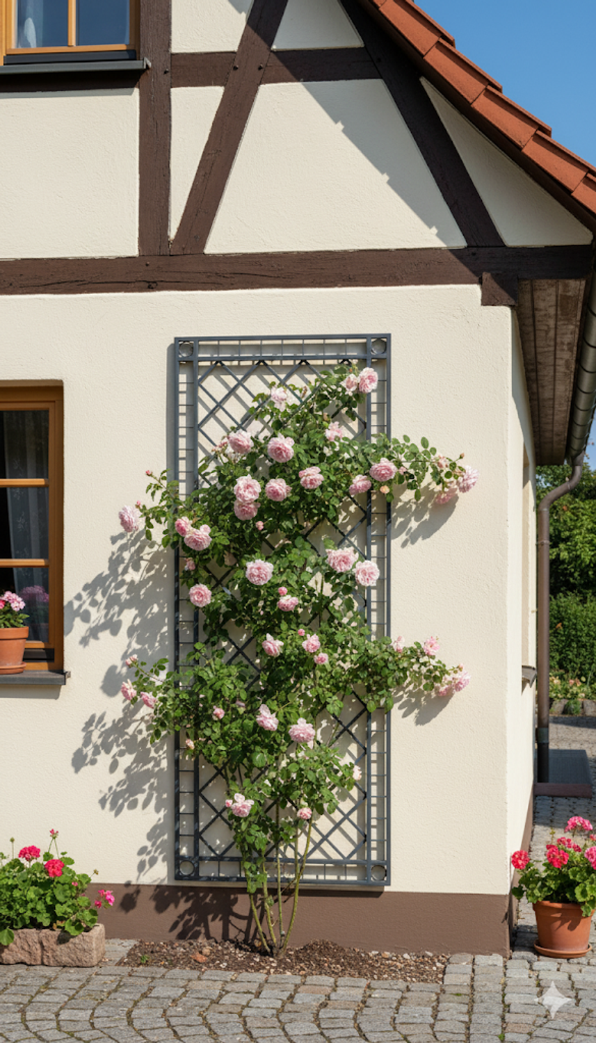 Metall Eisen Rankgitter Rankhilfe Wandgitter Meran 100 XXL verzinkt grau 240 cm 