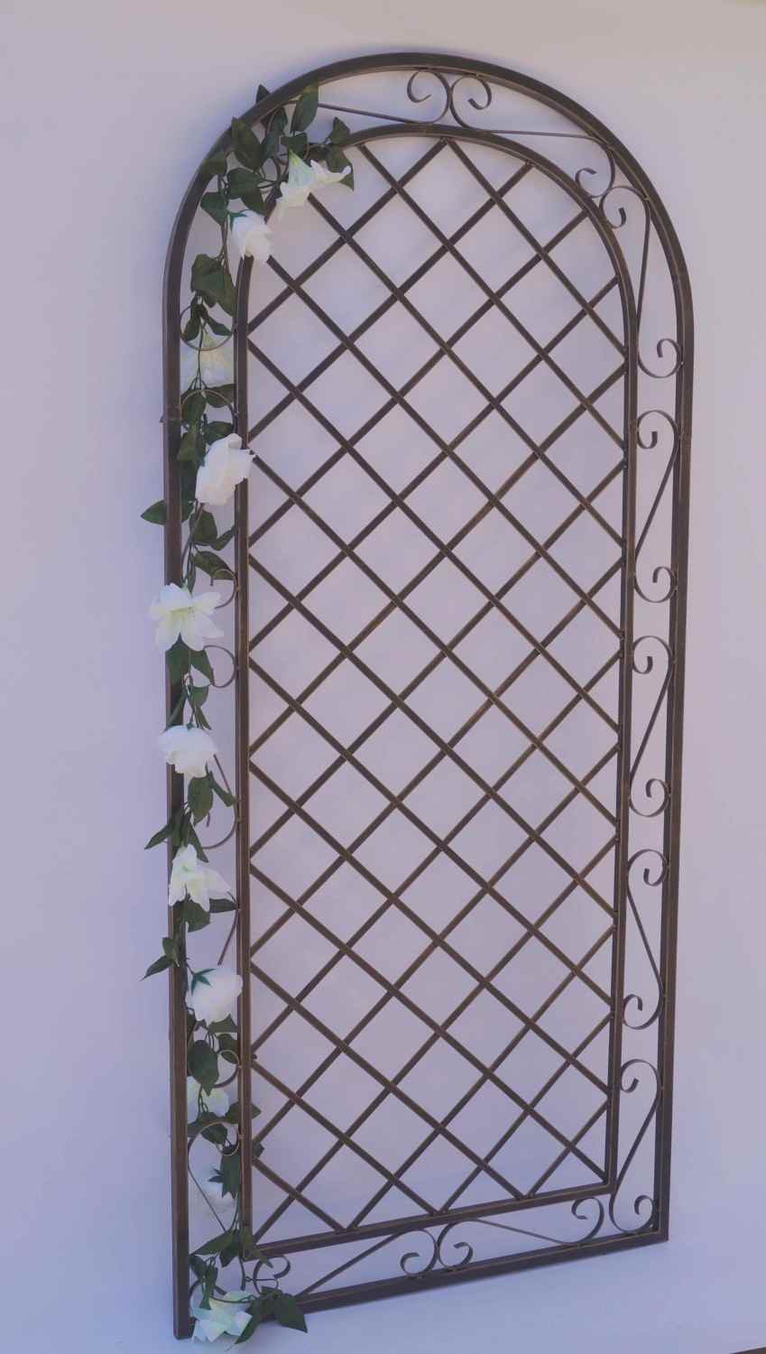 Rankgitter Spalier Rankhilfe Wandgitter Metall Provence Feuer Verzinkt schwarz 
