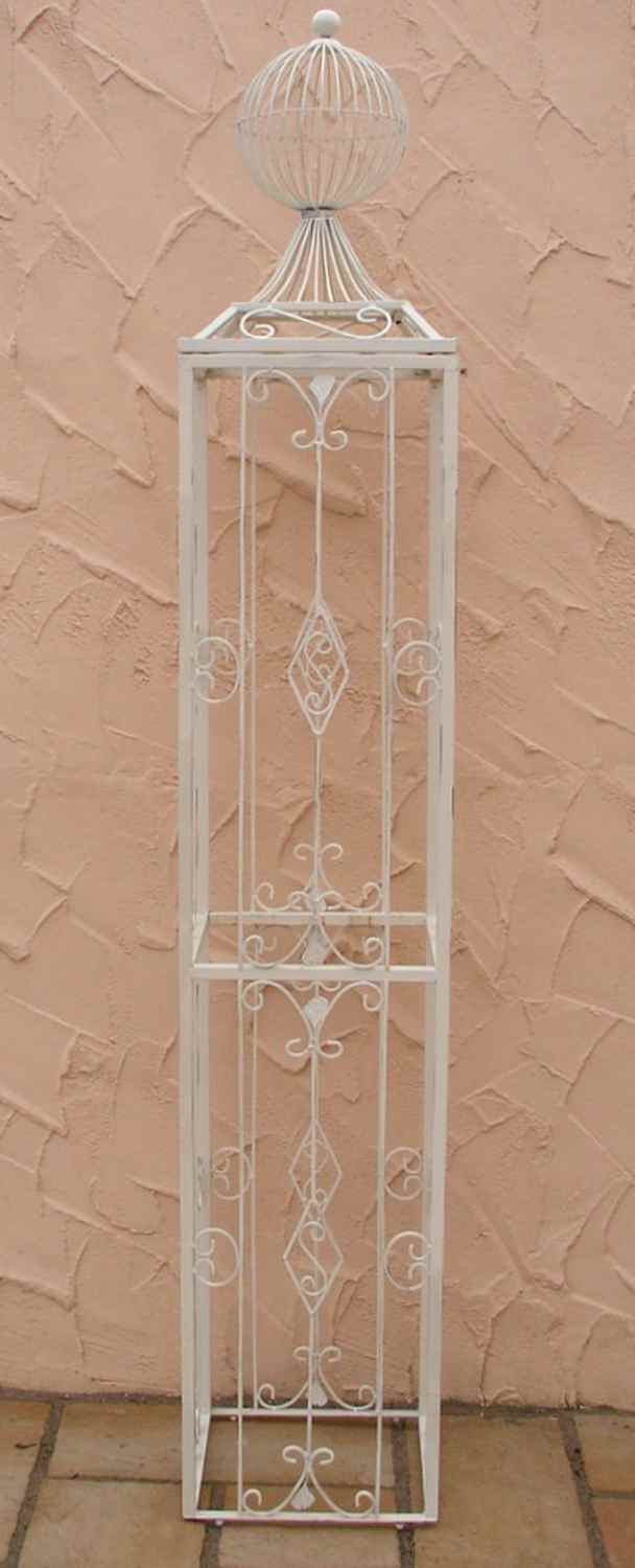 Rankstab Rankgitter Rankhilfe Spalier Rosen Metall Obelisk KENT XL weiß 165