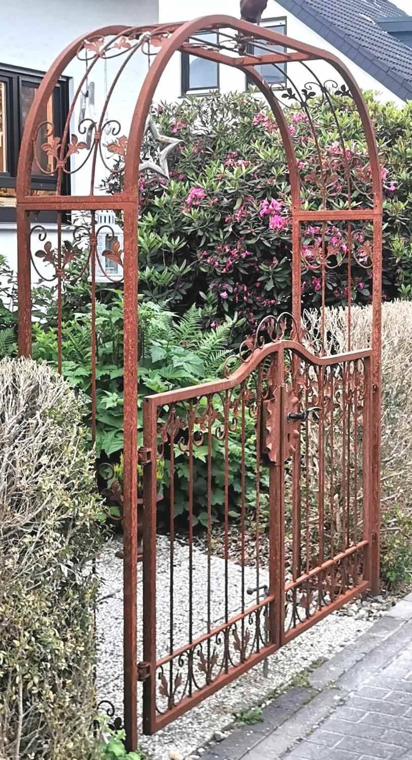 Tor Gartentür Pforte Rosenbogen Tür Monaco-RBGT-RBS 170/240/40 Schloss Roh Tor Gartentür Pforte Rosenbogen Tür Monaco-RBGT-RBS 170/240/40 Schloss Roh