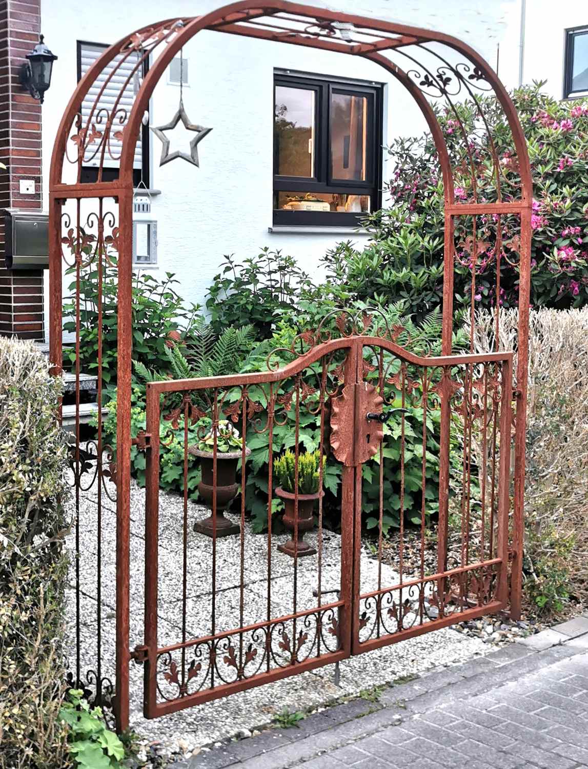 Tor Gartentür Pforte Rosenbogen Tür Monaco-RBGT-RBS 170/240/40 Schloss Roh Tor Gartentür Pforte Rosenbogen Tür Monaco-RBGT-RBS 170/240/40 Schloss Roh