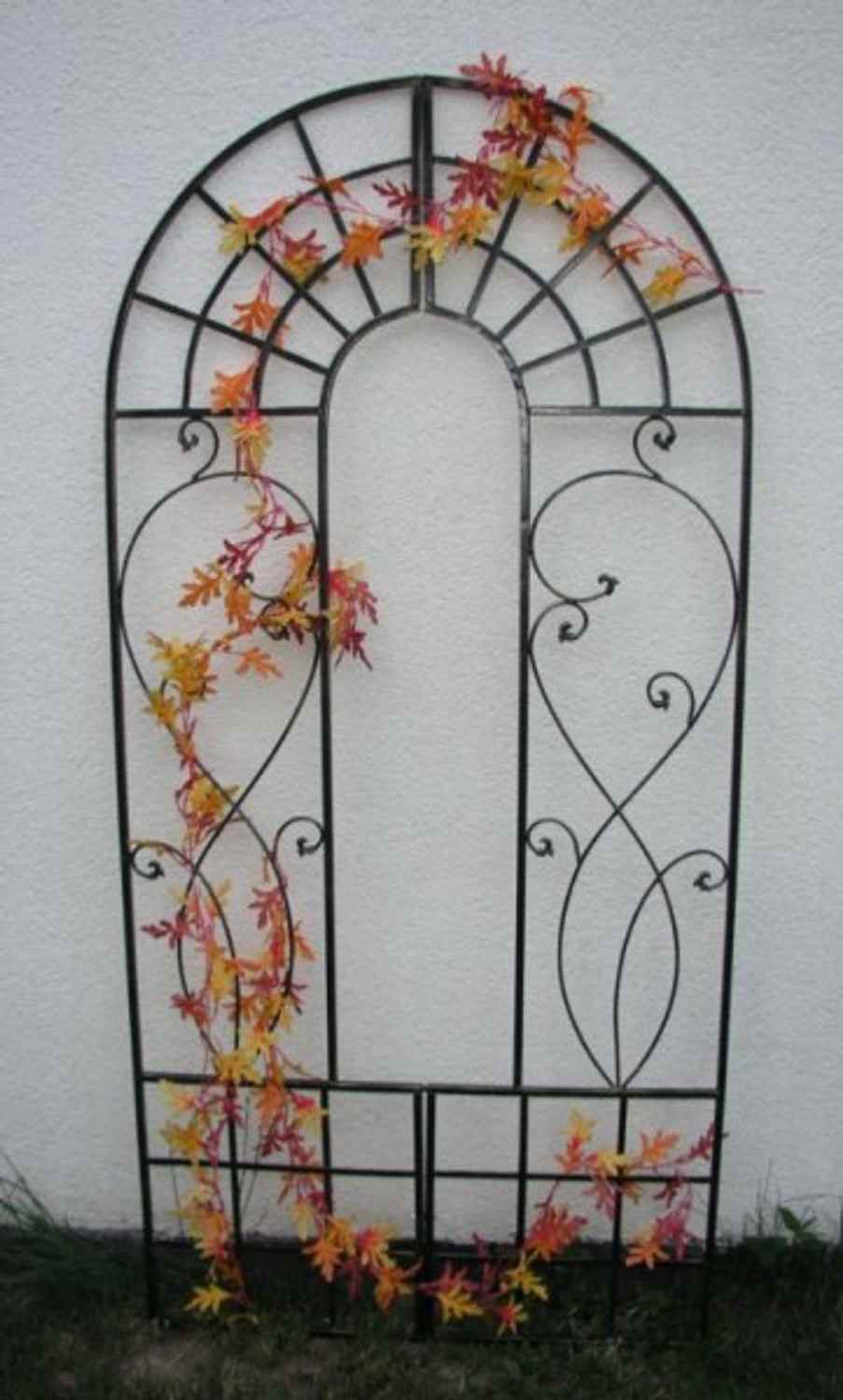 Landhaus Rankgitter Spalier Rankwand Ramona Feuer Verzinkt Grau RAL 7016