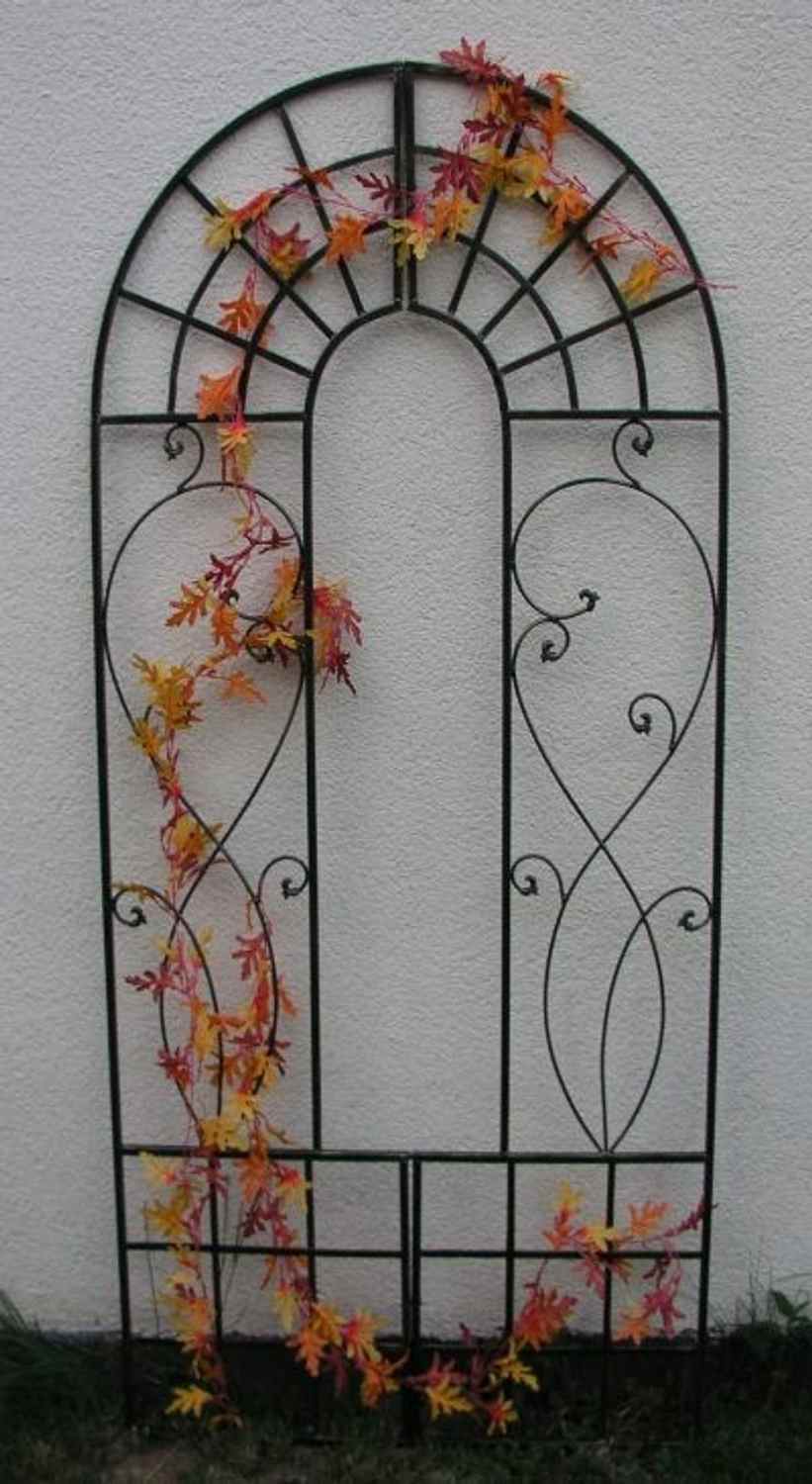 Landhaus Rankgitter Spalier Rankwand Ramona Feuer Verzinkt Grau RAL 7016