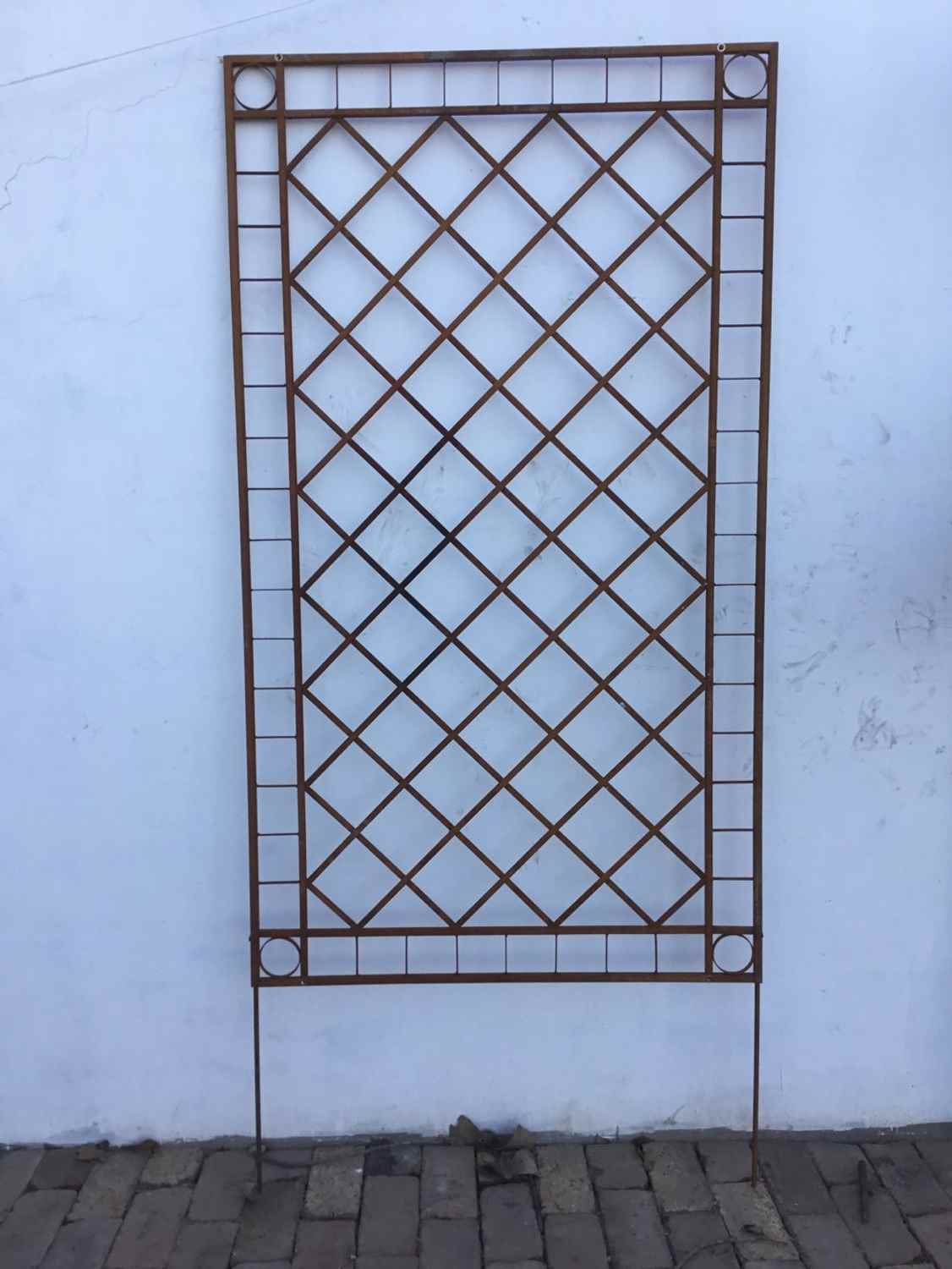Metall Eisen Spalier Rankgitter Rankhilfe Wandgitter Meran 80 Rost Rostig
