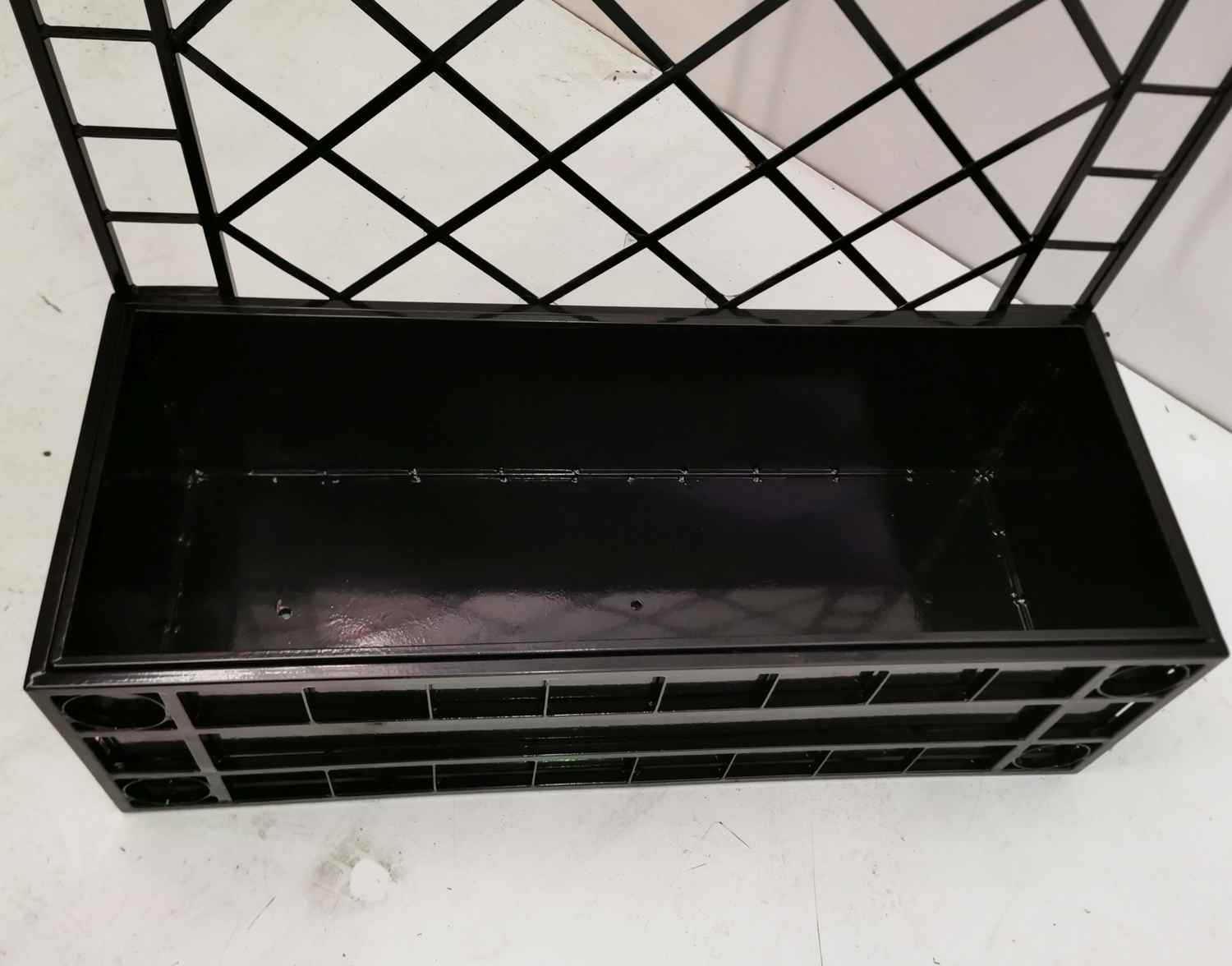 Rankgitter Pflanzenkasten Pflanzkübel Sichtschutz Campano 100 Verzinkt schwarz  Rankgitter Pflanzenkasten Pflanzkübel Sichtschutz Campano 100 Verzinkt schwarz