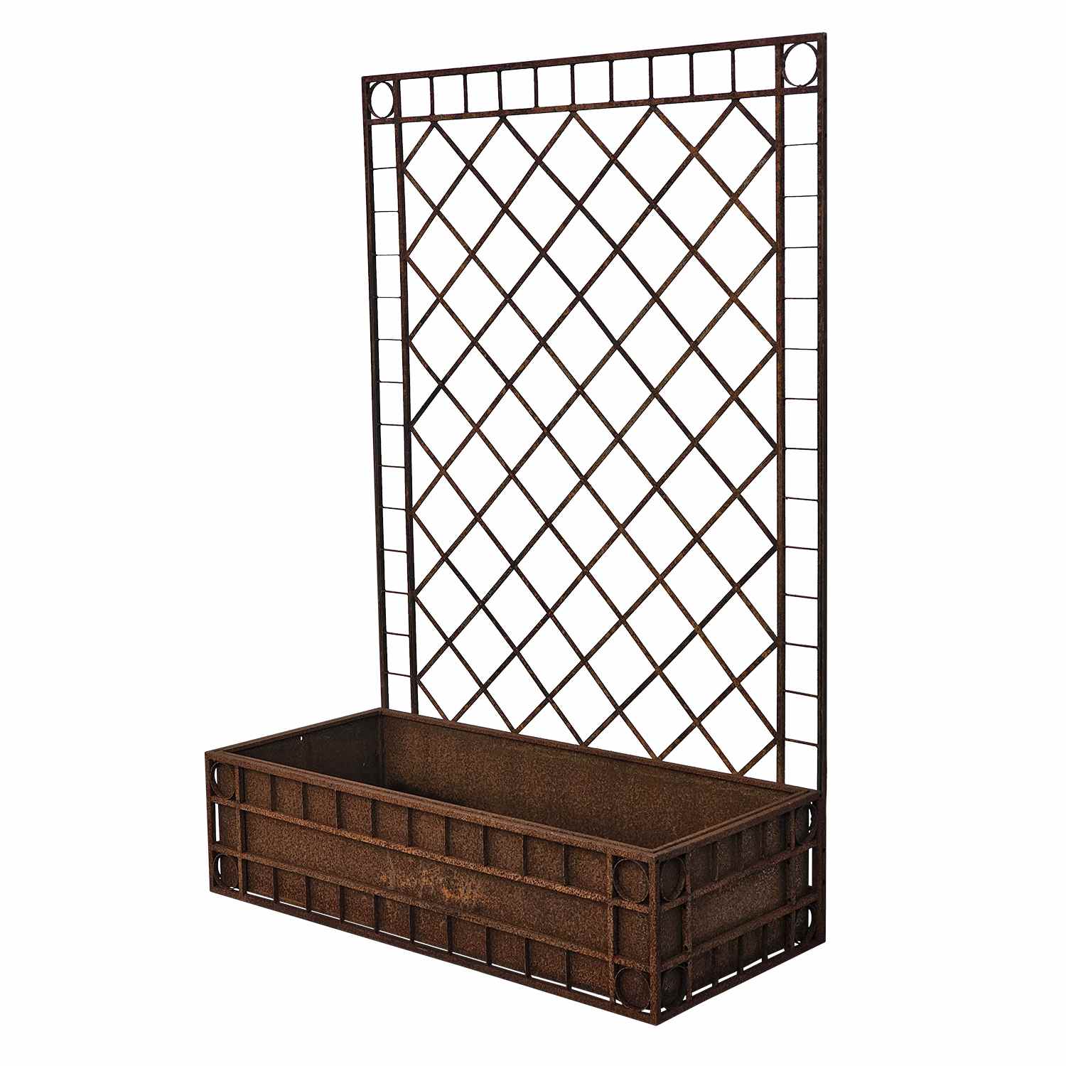 Rankgitter Pflanzenkasten Pflanzkübel Sichtschutz Campano 120 roh Rost Rankgitter Pflanzenkasten Pflanzkübel Sichtschutz Campano 120 roh Rost