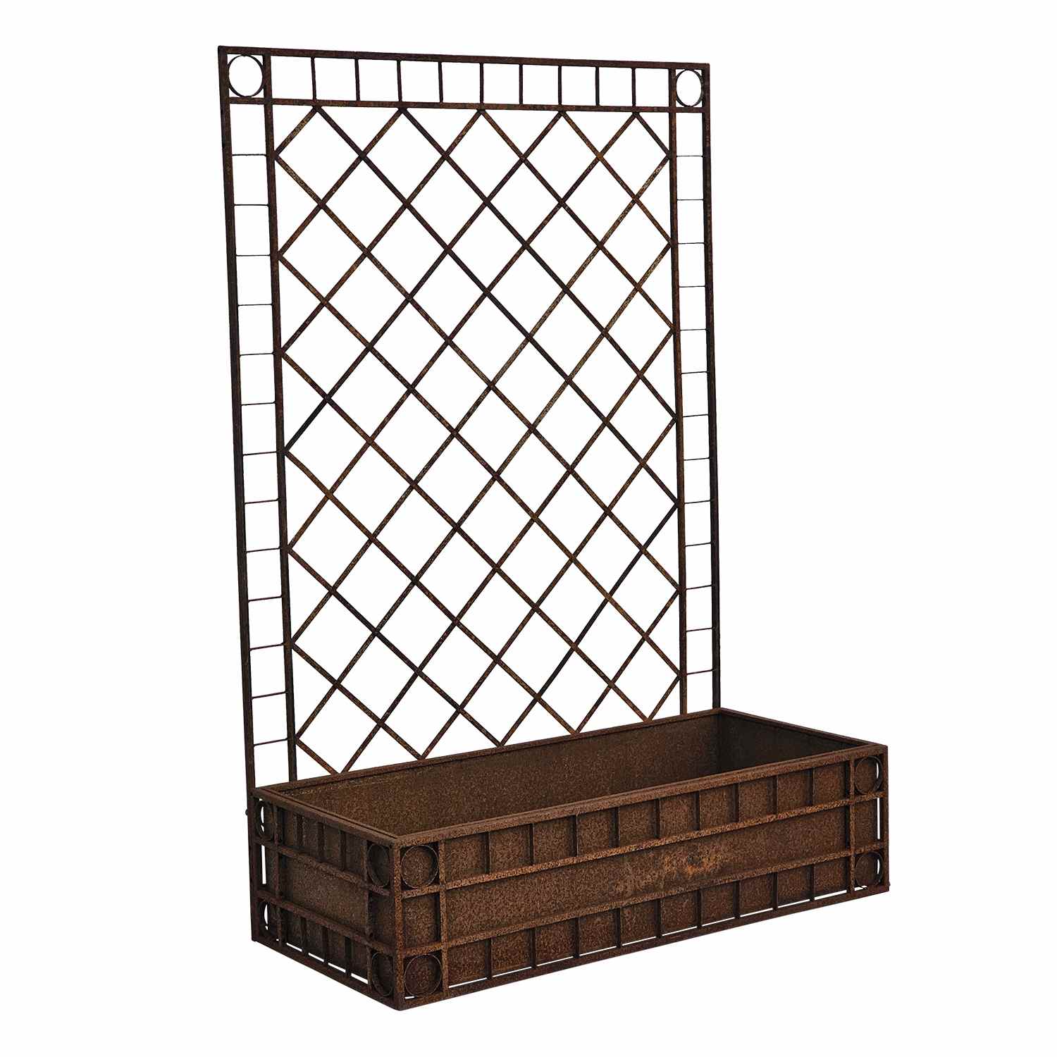 Rankgitter Pflanzenkasten Pflanzkübel Sichtschutz Campano 120 roh Rost Rankgitter Pflanzenkasten Pflanzkübel Sichtschutz Campano 120 roh Rost