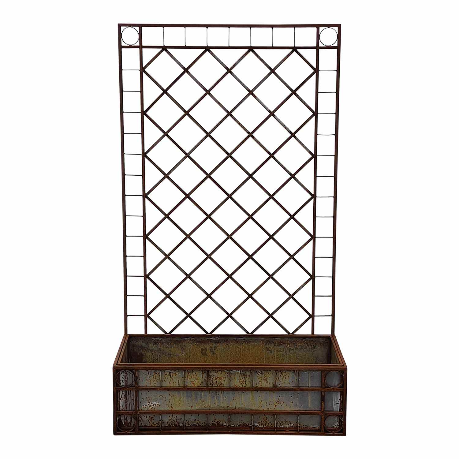 Rankgitter Pflanzenkasten Pflanzkübel Sichtschutz Campano 120 roh Rost Rankgitter Pflanzenkasten Pflanzkübel Sichtschutz Campano 120 roh Rost