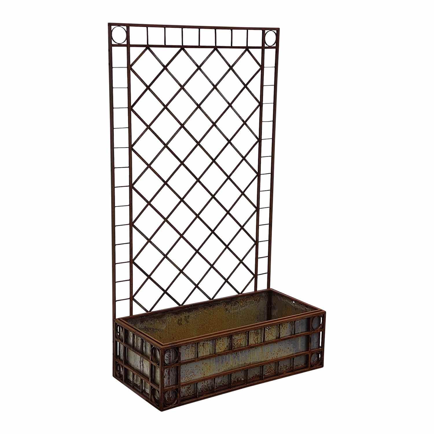 Rankgitter Pflanzenkasten Pflanzkübel Sichtschutz Campano 120 roh Rost Rankgitter Pflanzenkasten Pflanzkübel Sichtschutz Campano 120 roh Rost