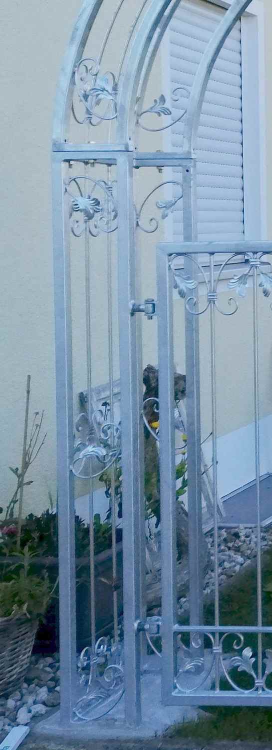 Hoftor Gartentor Rosenbogen mit Tor Monaco-RBGT-RBS 300/250 Schloss Verzinkt