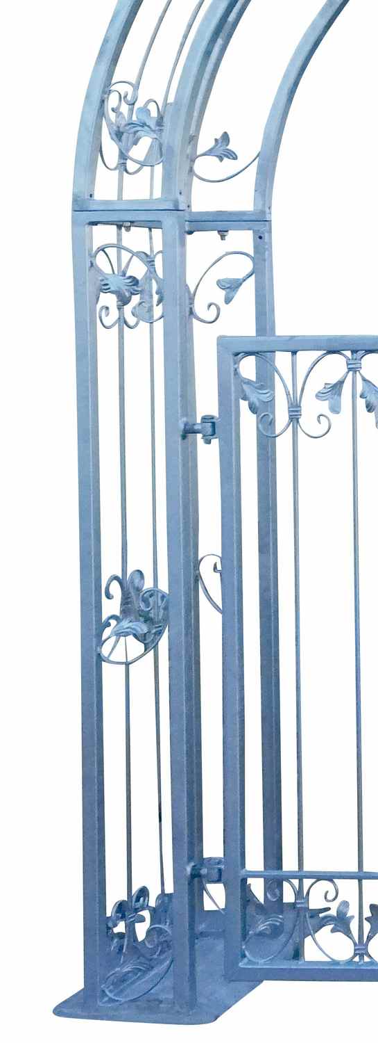 Hoftor Gartentor Rosenbogen mit Tor Monaco-RBGT-RBS 300/250 Schloss Verzinkt