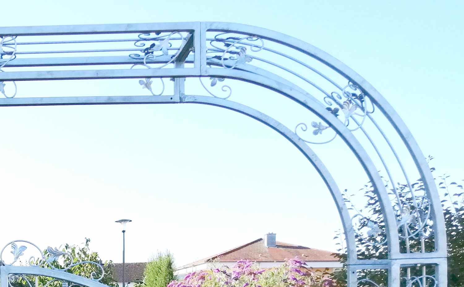 Hoftor Gartentor Rosenbogen mit Tor Monaco-RBGT-RBS 300/250 Schloss Verzinkt