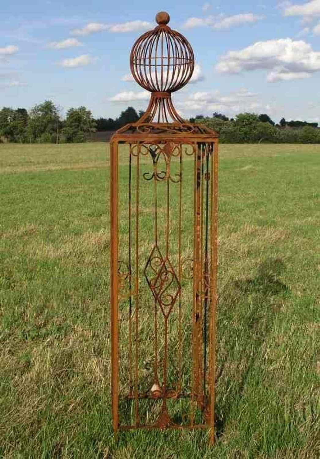 Rankgitter Rankhilfe Spalier Rosen Clematis Obelisk KENT XL Roh ROST 165