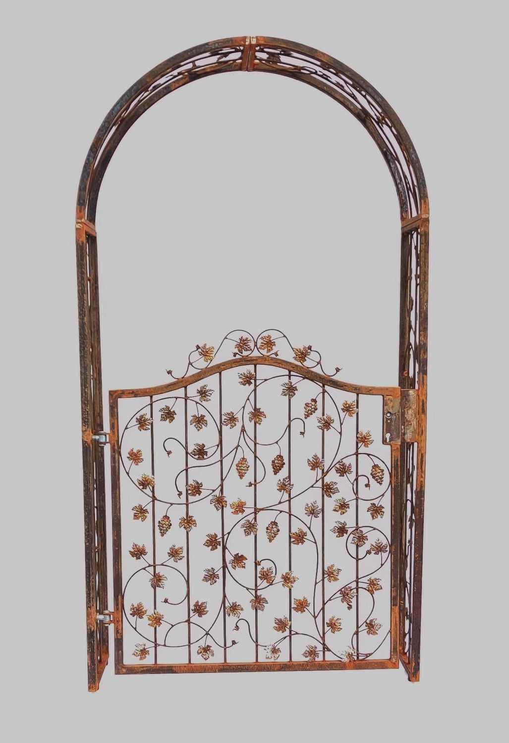 Gartentür Pforte Rosenbogen mit Tür Bachus-GT100-RBS 100/100S Roh Rost