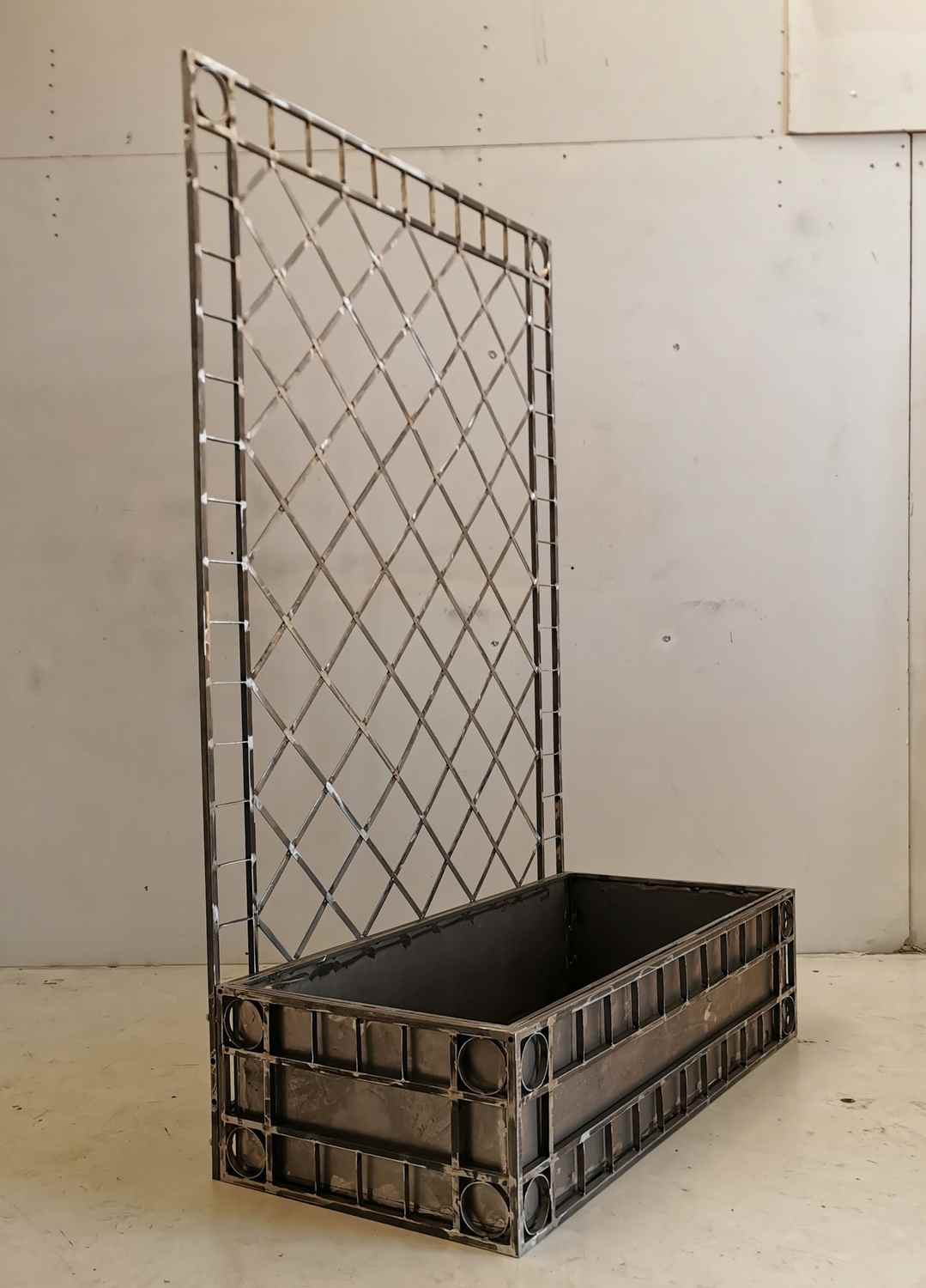 Rankgitter Pflanzenkasten Pflanzkübel Sichtschutz Campano 120 Feuer Verzinkt