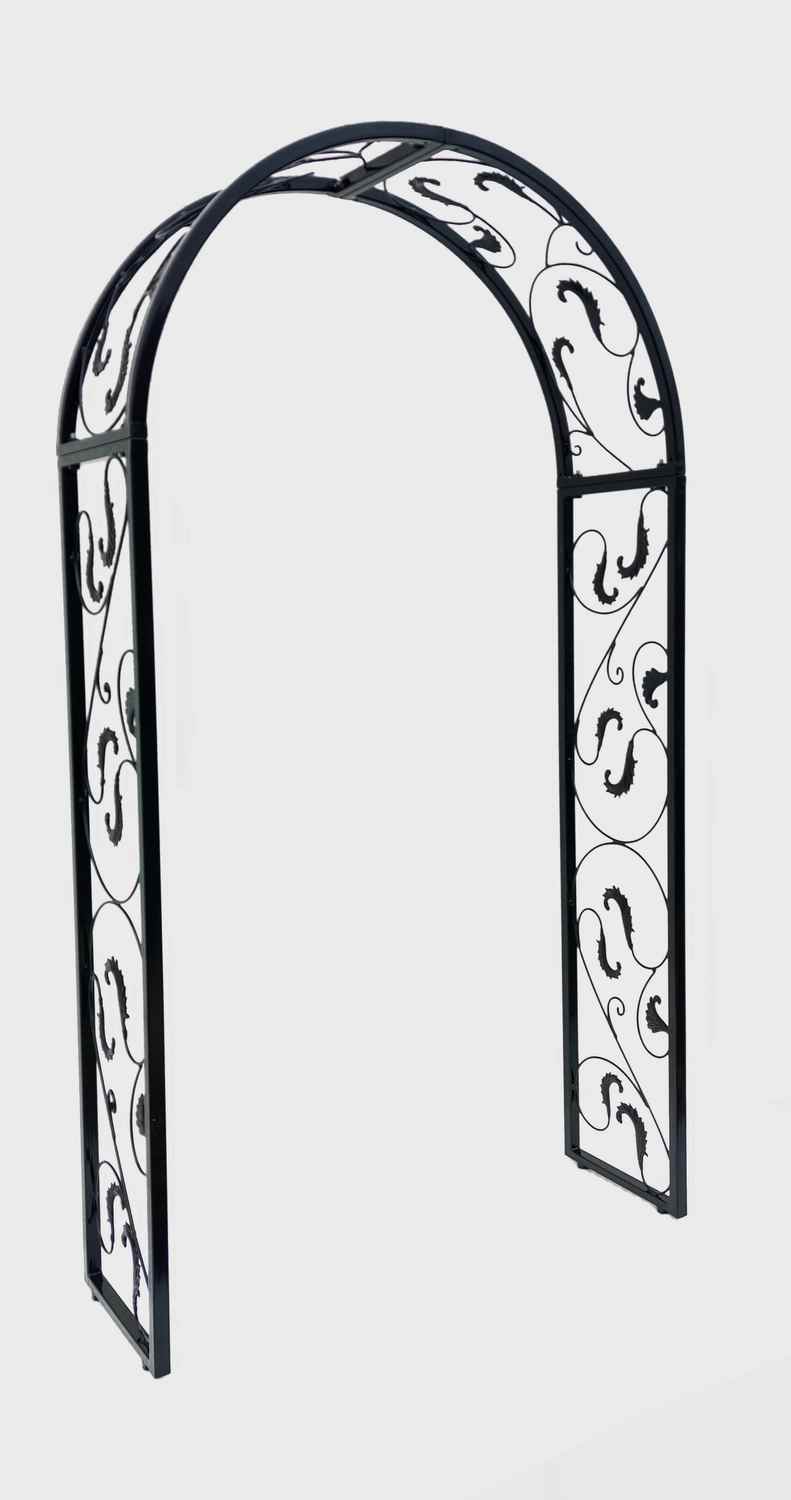 Rundbogen Rosenbogen MASSIV 30 Rohr Lisbao-RB 120/225 Verzinkt Schwarz 9005