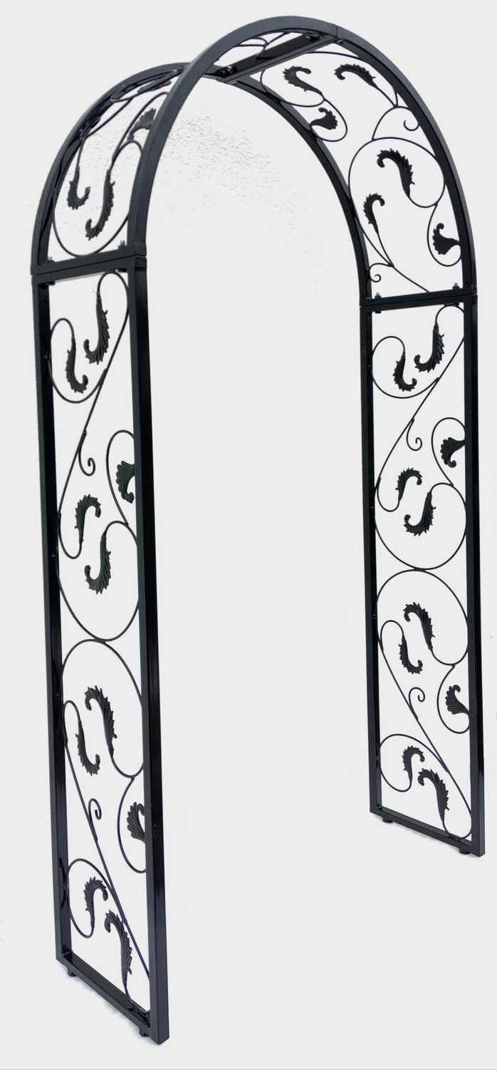 Rundbogen Rosenbogen MASSIV 30 Rohr Lisbao-RB 120/225 Verzinkt Schwarz 9005