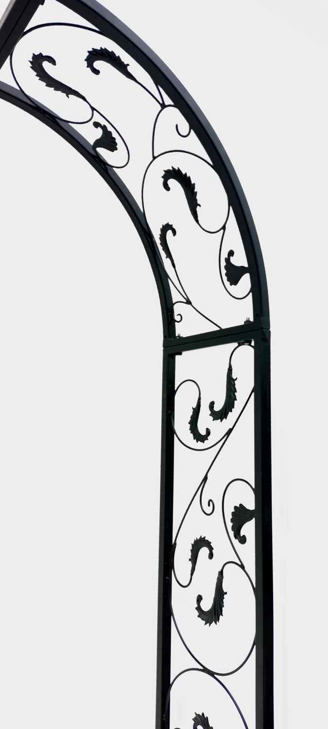 Rundbogen Rosenbogen MASSIV 30 Rohr Lisbao-RB 120/225 Verzinkt Schwarz 9005