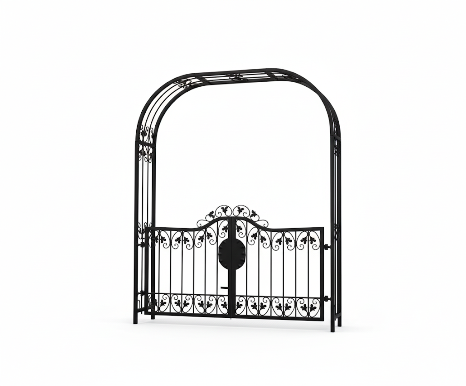 Tor Gartentür Pforte Rosenbogen mit Tür Monaco-RBGT-RBS 170/220 Schloss Schwarz Tor Gartentür Pforte Rosenbogen mit Tür Monaco-RBGT-RBS 170/220 Schloss Schwarz