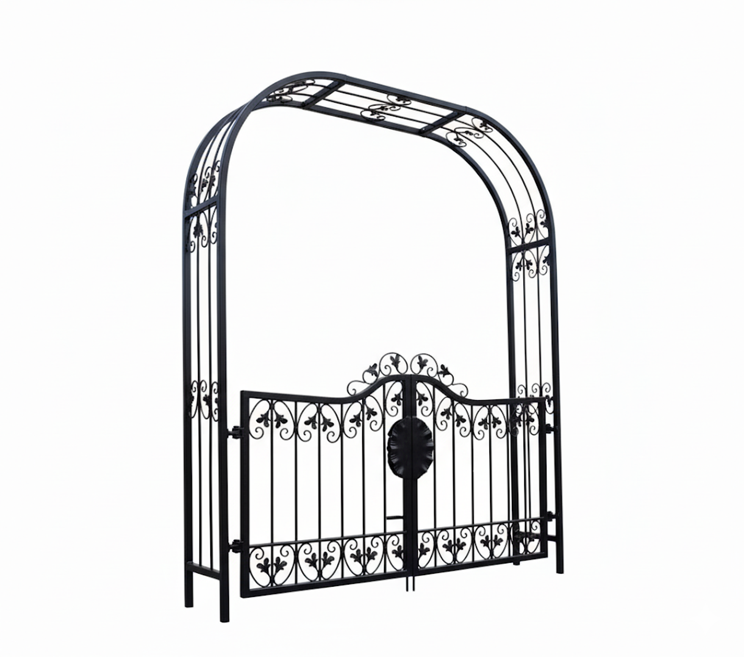 Tor Gartentür Pforte Rosenbogen mit Tür Monaco-RBGT-RBS 170/220 Schloss Schwarz Tor Gartentür Pforte Rosenbogen mit Tür Monaco-RBGT-RBS 170/220 Schloss Schwarz