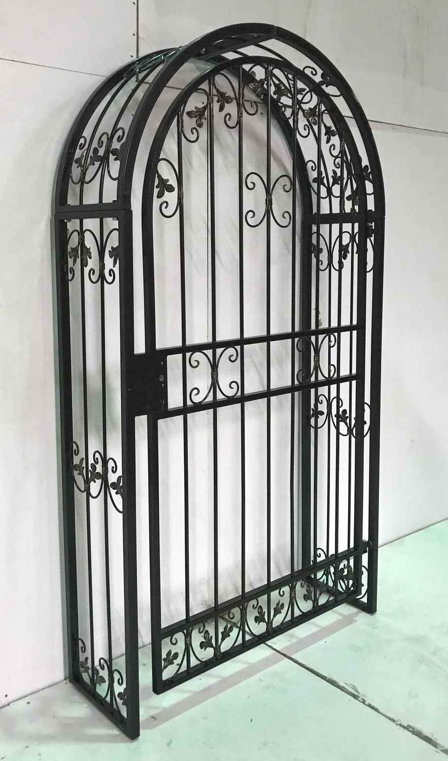 Tor Gartentür Pforte Rosenbogen mit Tür Monaco-RBGT-RBS 100/200 Edel Rost