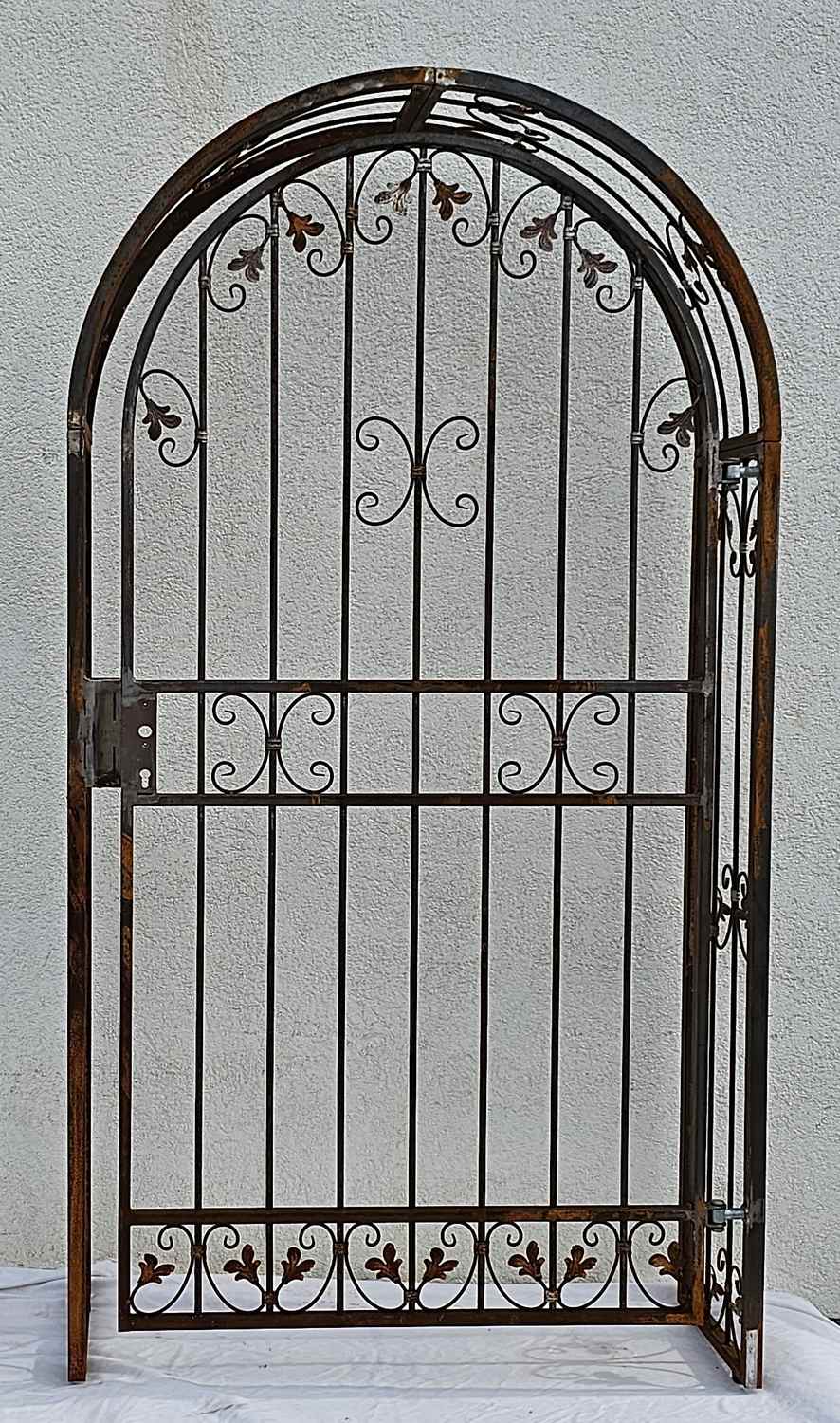 Tor Gartentür Pforte Rosenbogen mit Tür Monaco-RBGT-RBS 100/200 Edel Rost