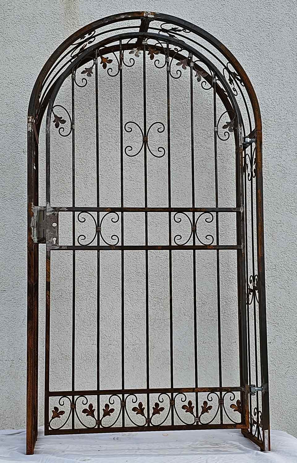 Tor Gartentür Pforte Rosenbogen mit Tür Monaco-RBGT-RBS 100/200 Edel Rost