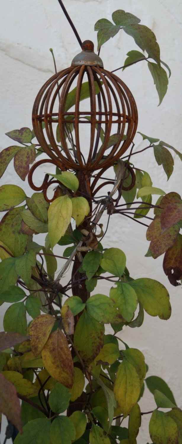 2 Stck. Rankstab Spalier Rosenstab Obelisk Florio roh Rost (2er Set)