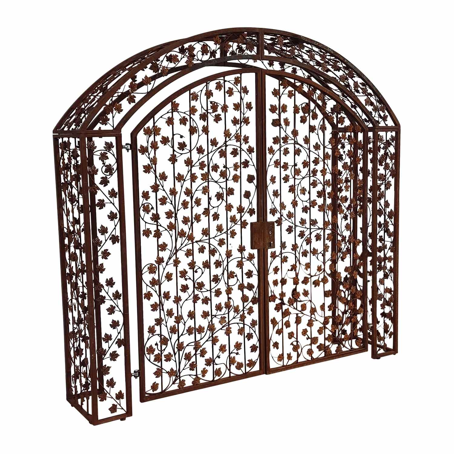 Gartentür Pforte Rosenbogen mit Tür Bachus-RBGT-RBS 250/240/50 Schloss Roh Rost