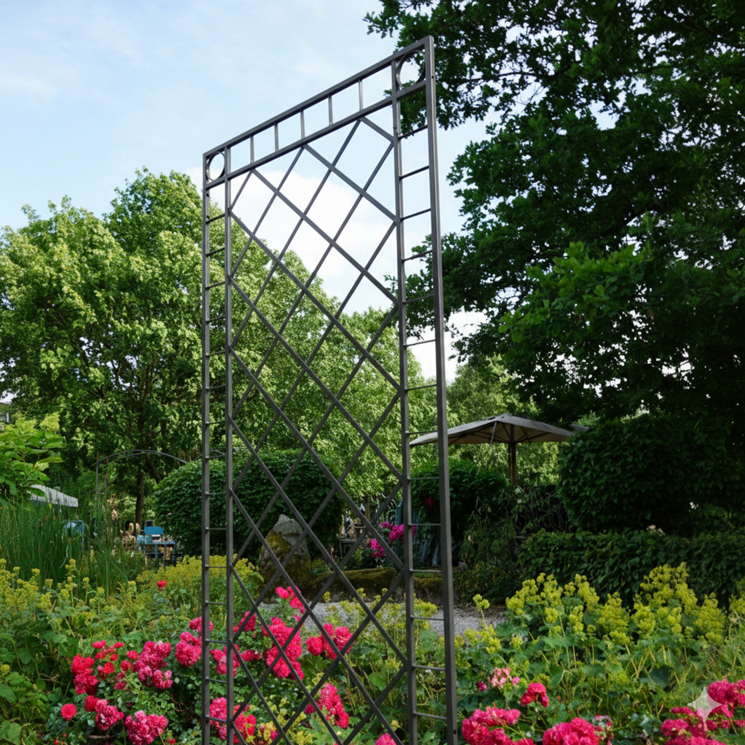 Metall Eisen Spalier Rankgitter Rankhilfe Wandgitter Meran 100 200 FEUER Verzinkt grau RAL 7016