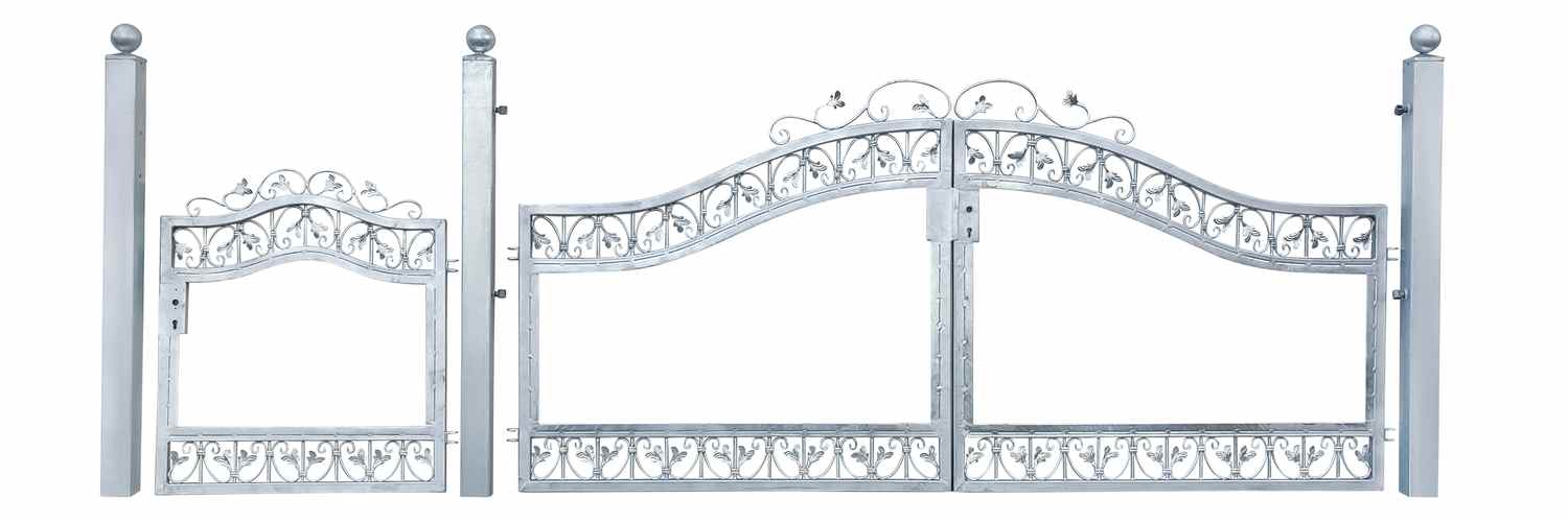 Hoftor Einfahrtstor Monaco-GRF500/100S-BB P.-Set 100 Holzfüllung Verzinkt Blickdicht