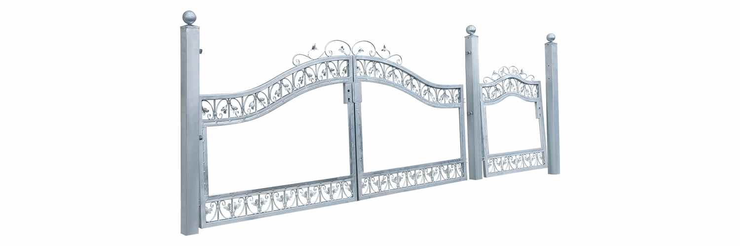 Hoftor Einfahrtstor Monaco-GRF500/100S-BB P.-Set 100 Holzfüllung Verzinkt Blickdicht