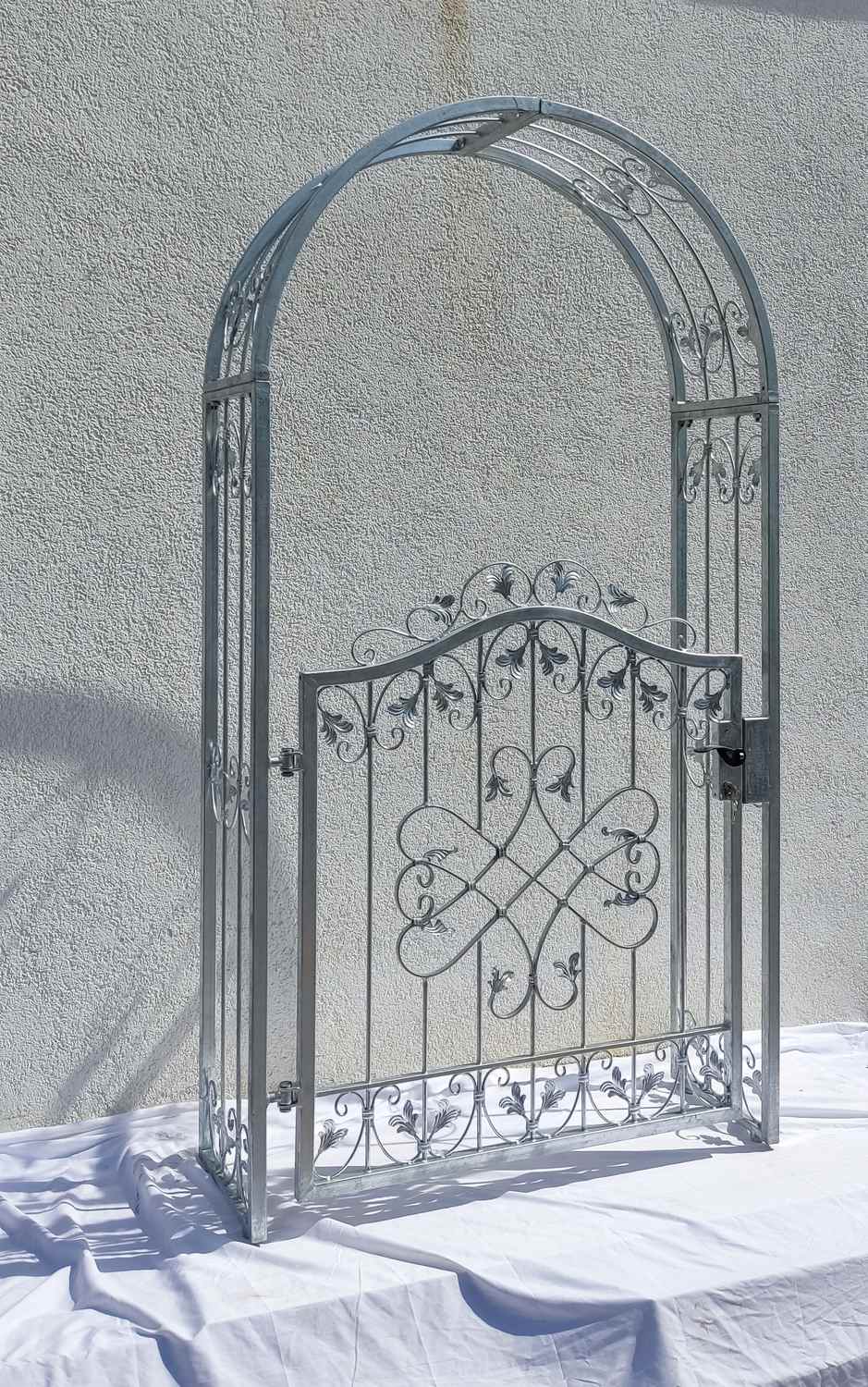 Tor Gartentür Pforte Rosenbogen Metall Tür Monaco-RBGT-RBS 100/100/40S Schloss Verzinkt Premium Pulverbeschichtet Tor Gartentür Pforte Rosenbogen Metall Tür Monaco-RBGT-RBS 100/100/40S Schloss Verzinkt Premium Pulverbeschichtet