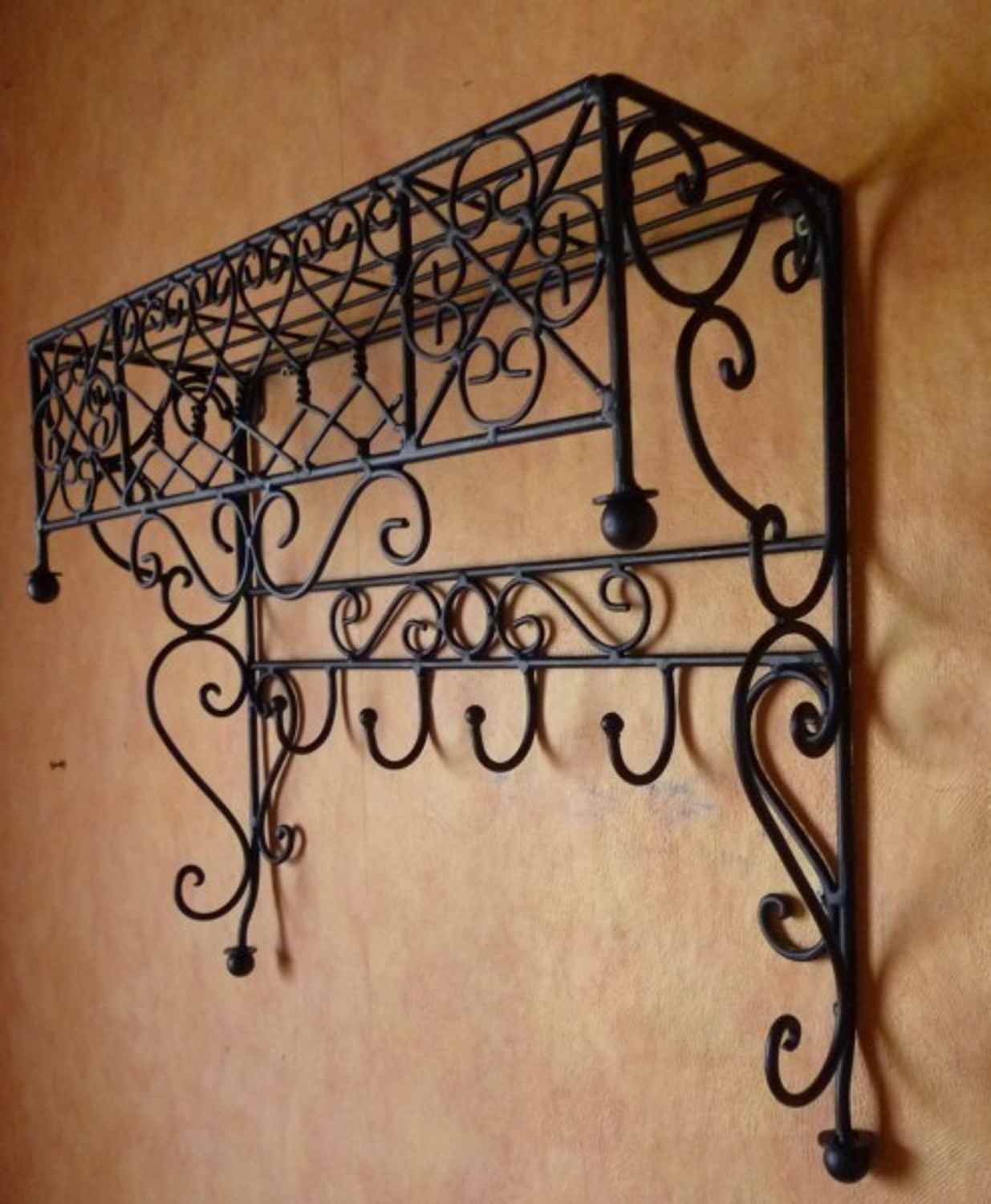 Wandregal Landhaus Eisen Schmiedeeisen Nostalgie Verona 3er-Set schwarz