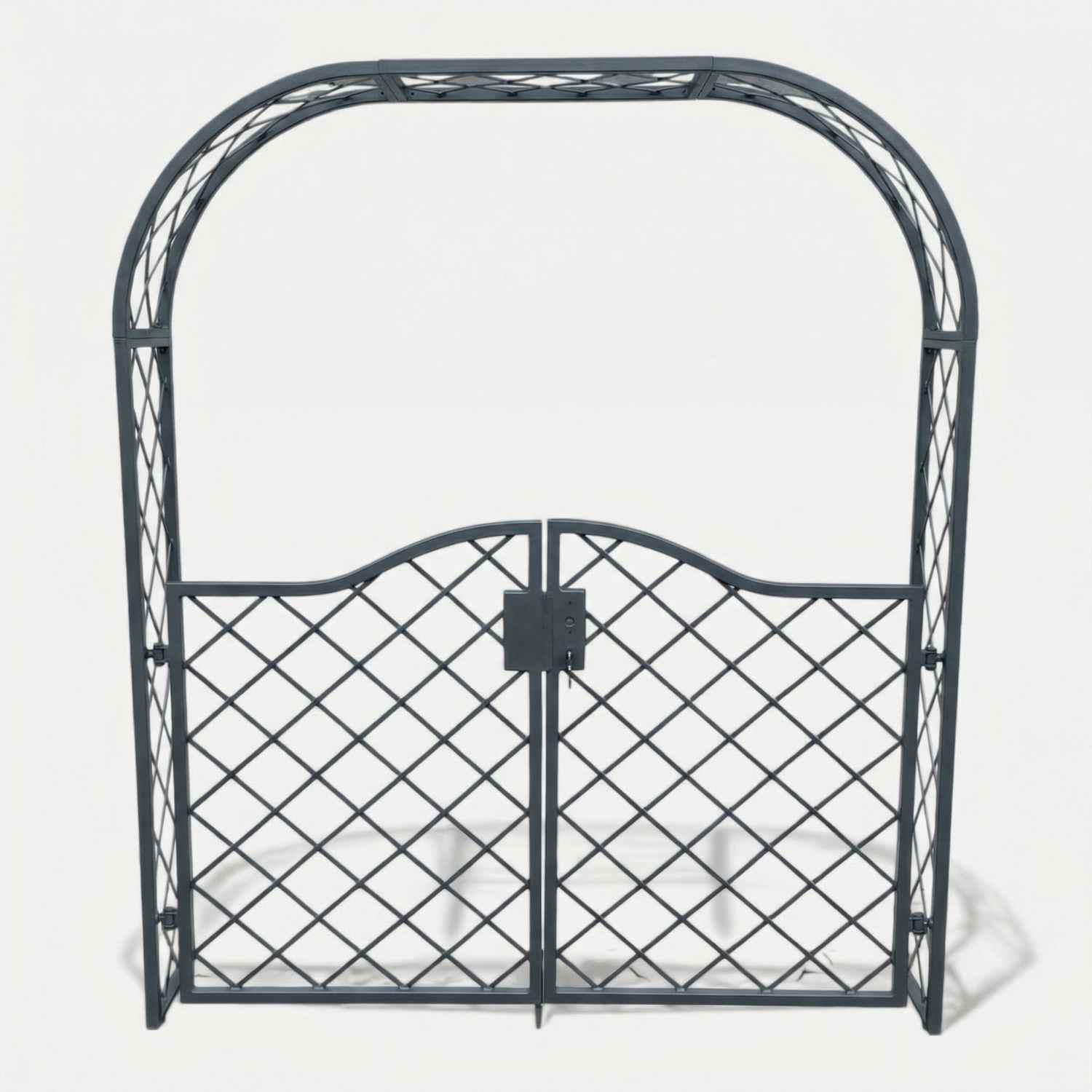 Tor Gartentür Pforte Rosenbogen Metall Tür Bozen-RBGT-RBS 170/220 Schloss Verzinkt Pulverbeschichtet