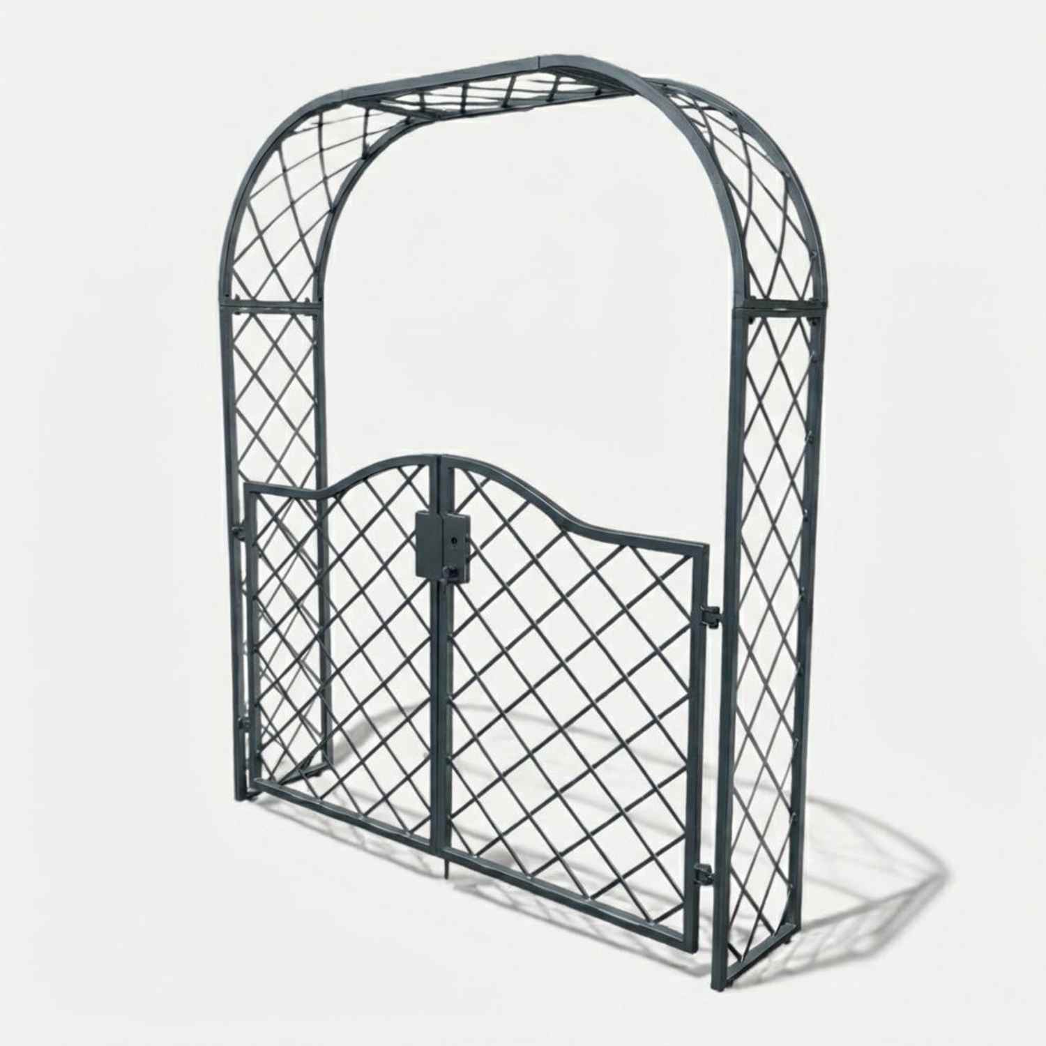 Tor Gartentür Pforte Rosenbogen Metall Tür Bozen-RBGT-RBS 170/220 Schloss Verzinkt Pulverbeschichtet