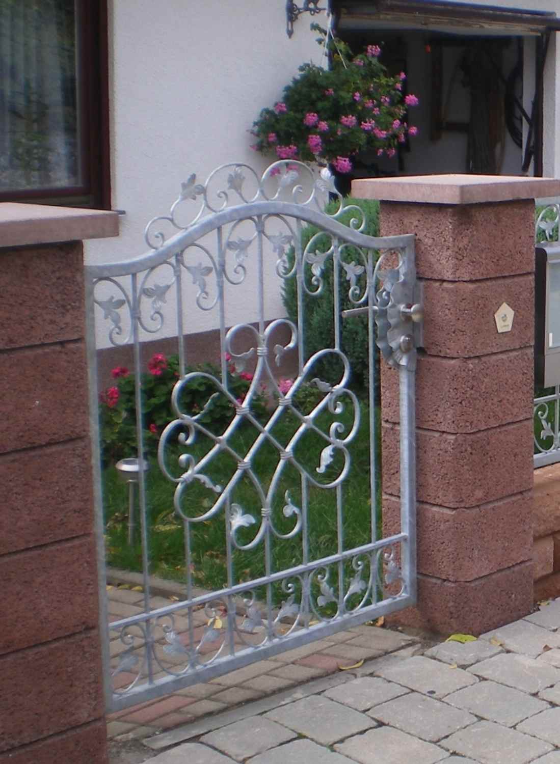 Gartentür Gartentor Tor Pforte Monaco-GT100/120S Premium Schmiedeeisen Verzinkt P.-Set Geschliffen Gartentür Gartentor Tor Pforte Monaco-GT100/120S Premium Schmiedeeisen Verzinkt P.-Set Geschliffen