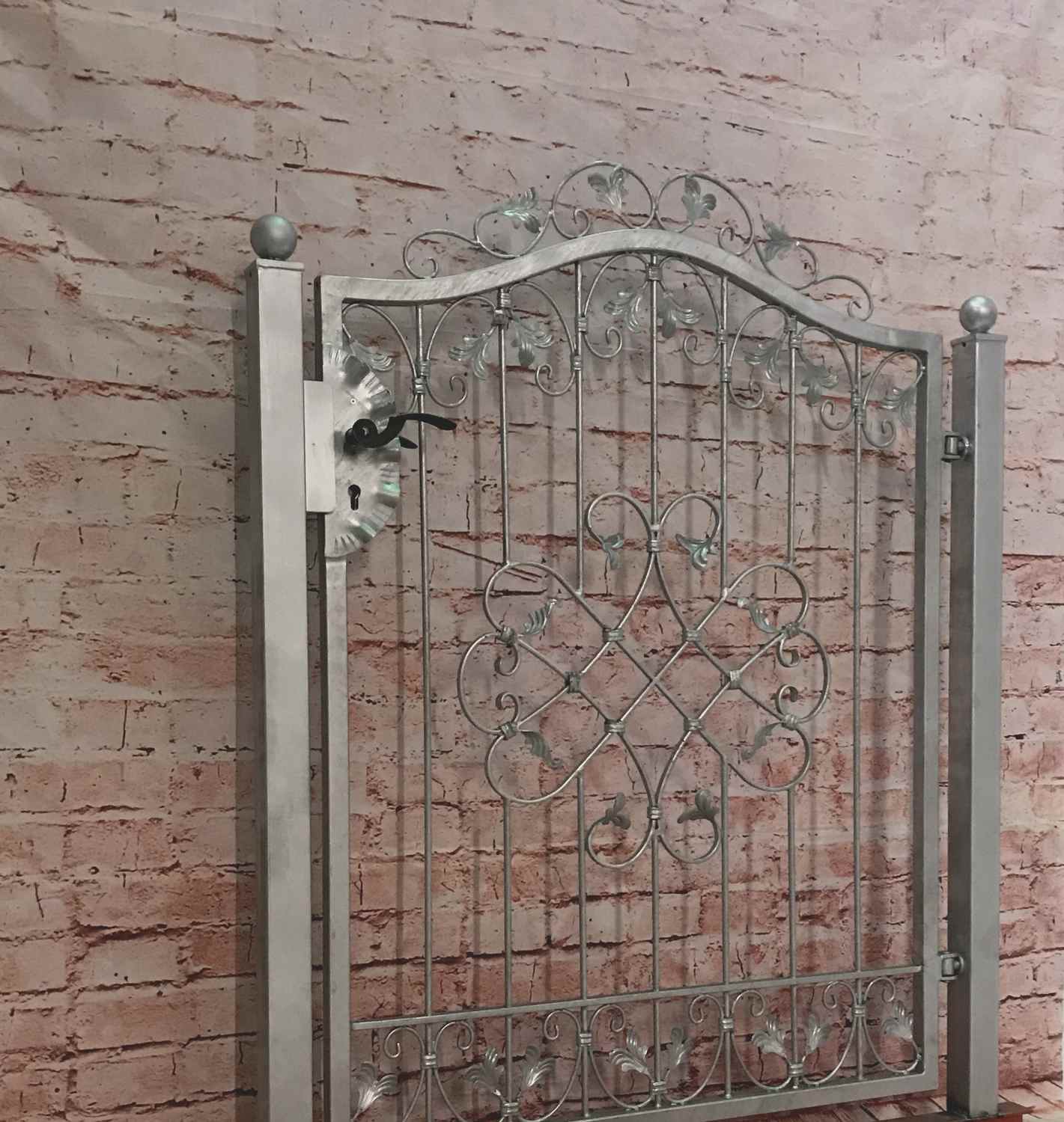 Gartentür Gartentor Tor Pforte Monaco-GT100/120S Premium Schmiedeeisen Verzinkt P.-Set Geschliffen Gartentür Gartentor Tor Pforte Monaco-GT100/120S Premium Schmiedeeisen Verzinkt P.-Set Geschliffen