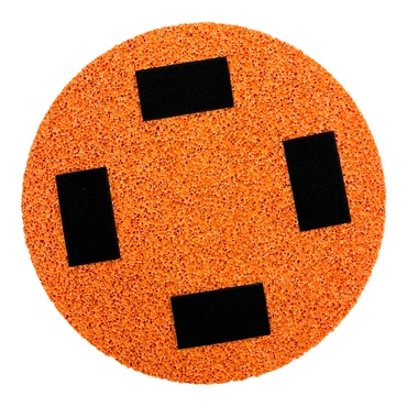 Schwammgummischeibe DM350x15mm m. 4x Klett, RG160 grob