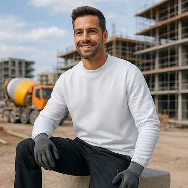 Sweatshirt Sweatshirt Premium Poly Cotton - weiß