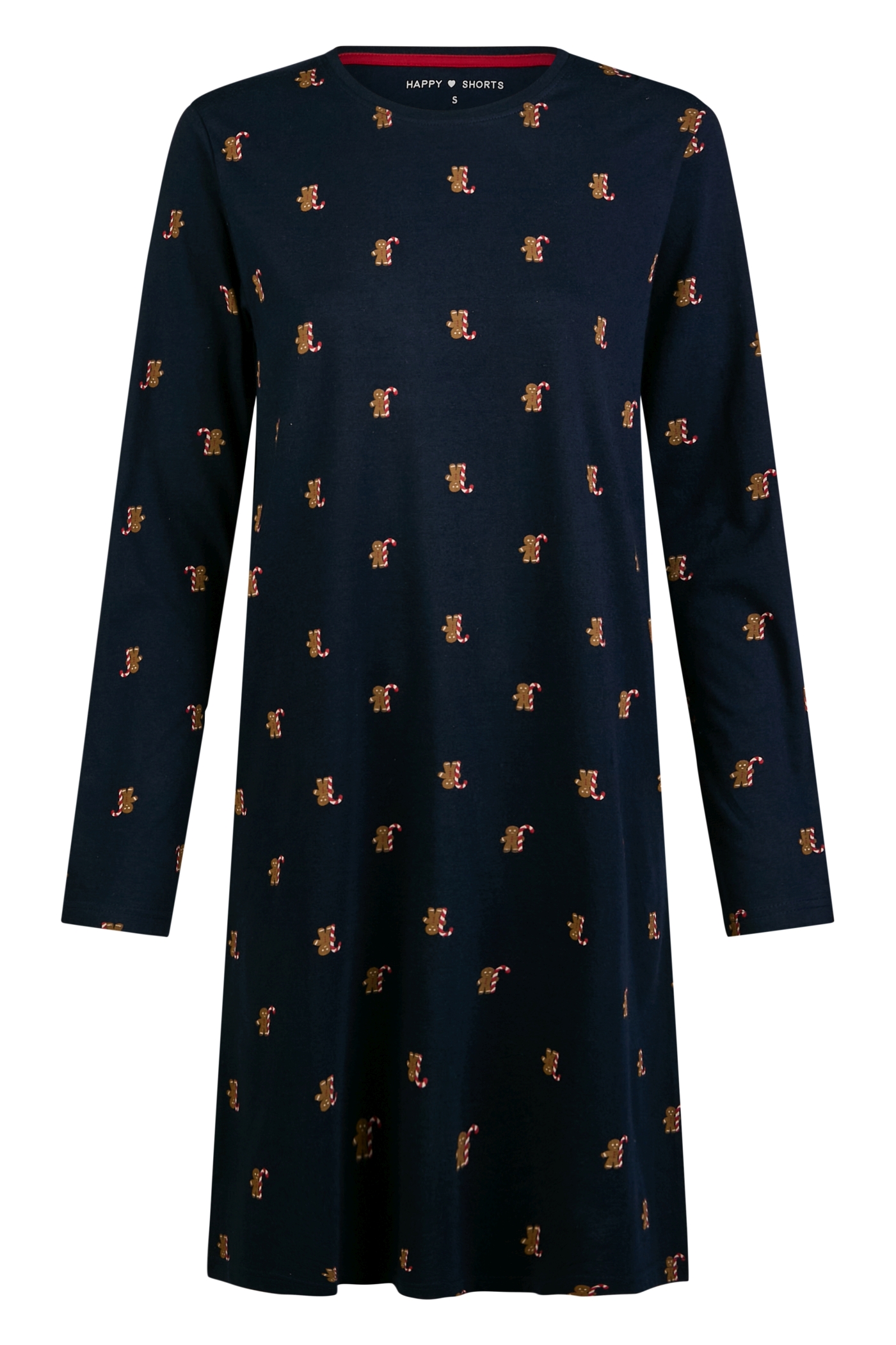 Happy Shorts Damen Nachthemd Sleepshirt Sleepwear Lebkuchenmann - Picture 2 of 2