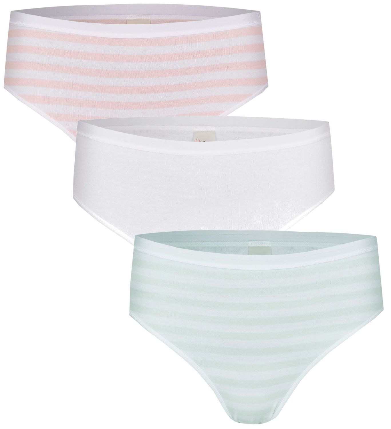 3 x Nina von C. Damen Basic Bikinislip Slip Unterwäsche Streifen unifarben neu - Picture 2 of 2