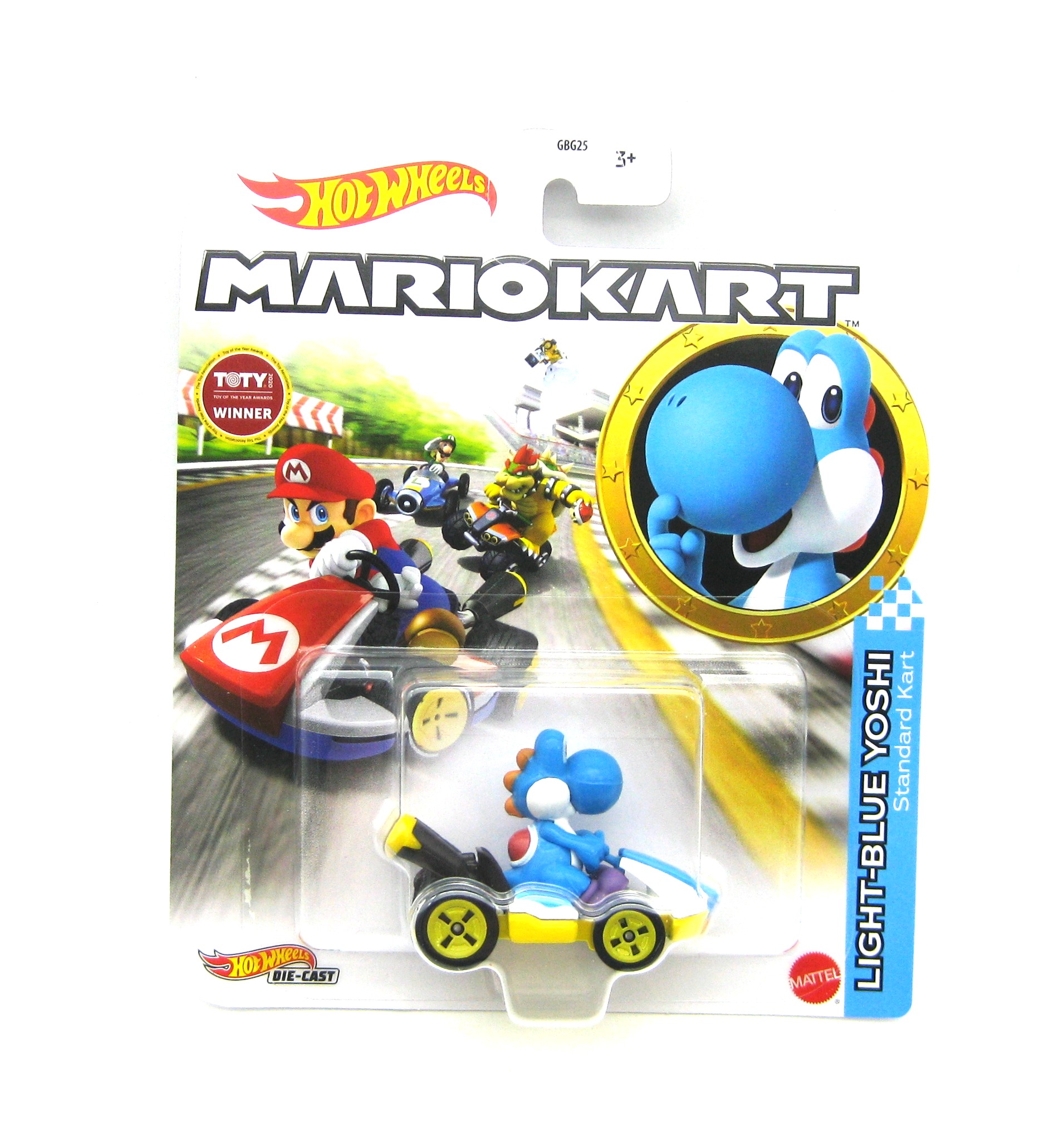 Hot Wheels Mario Kart LightBlue Yoshi Standard Kart 164 Modelle