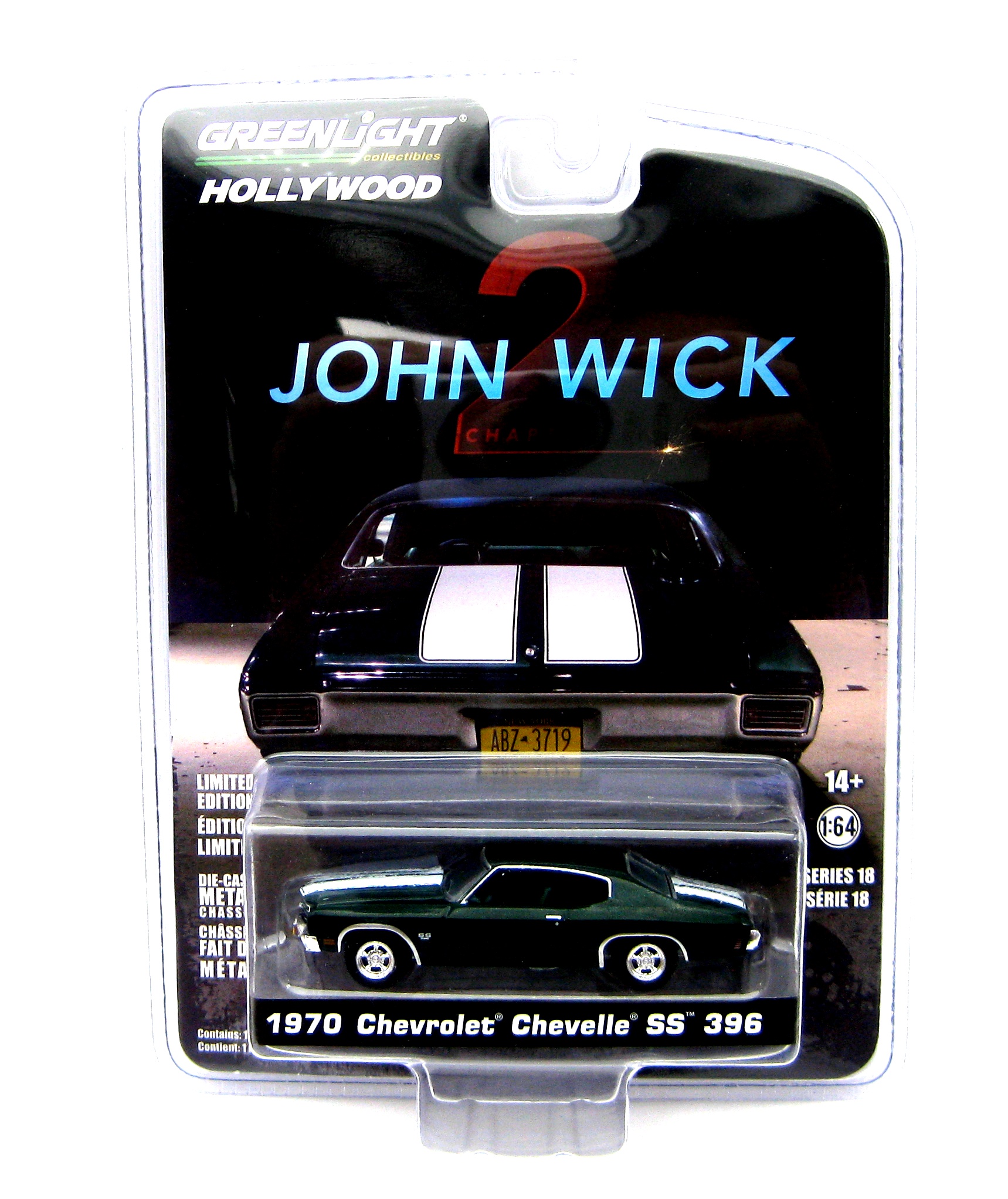 Greenlight 1/64 Chevrolet Chevelle SS 396 1970 | John Wick 2 | Diecast Verte