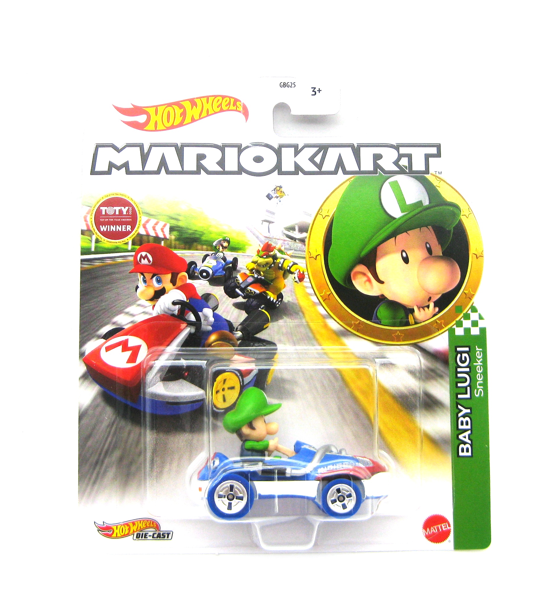 Hot Wheels Mario Kart Baby Luigi Sneeker blau weiß rot 164 Modelle