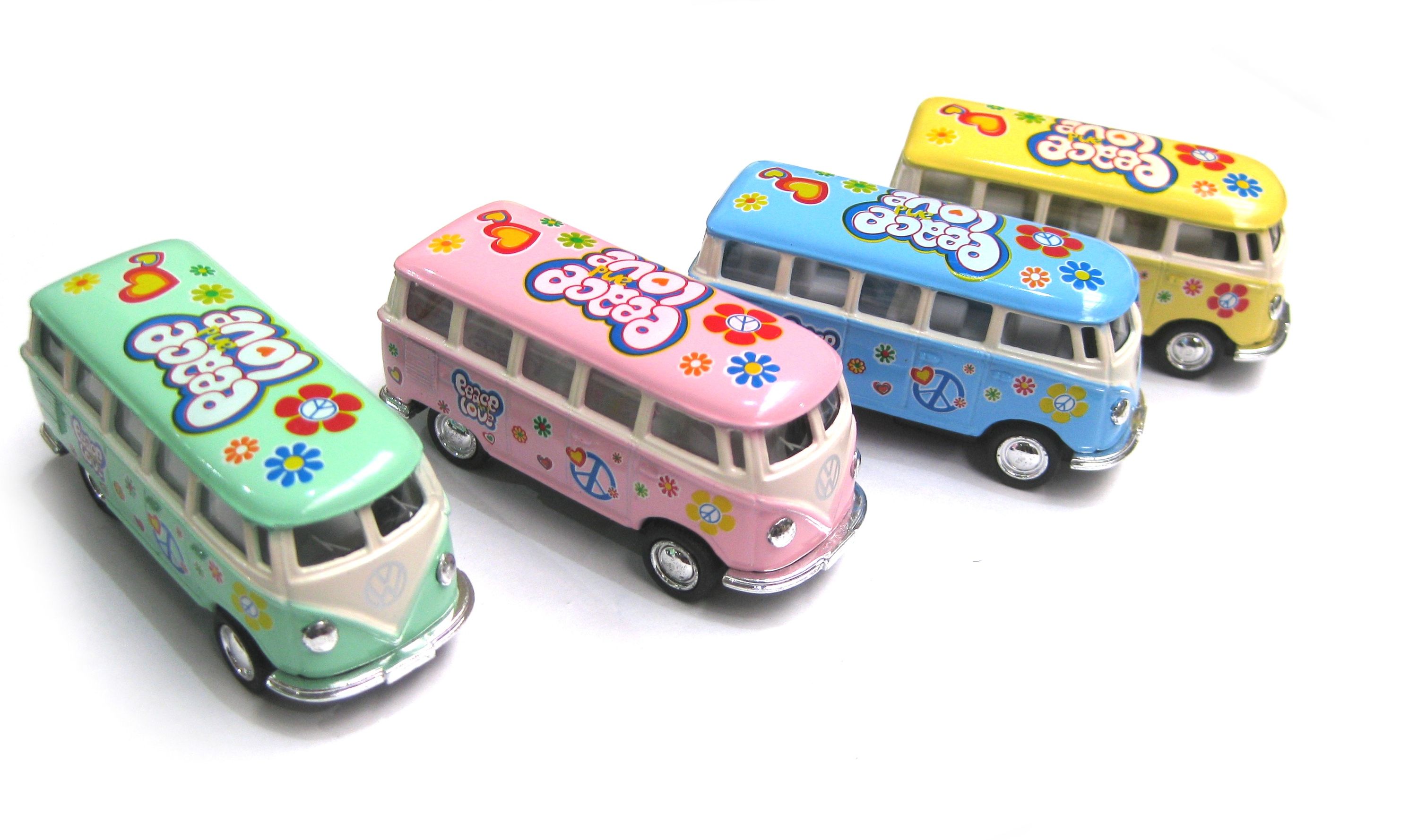 1962 Volkswagen Classic Bus W/ Key Chains, Blue - Kinsmart 2545DK - 1