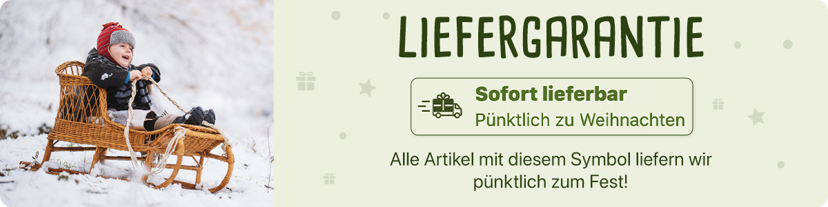 Fast alle Artikel bei BioKinder sind sofort lieferbar und kommen pünktlich zum Fest!